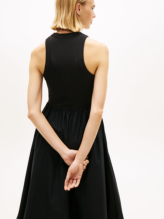 Slim Sleeveless Poplin Maxi Dress