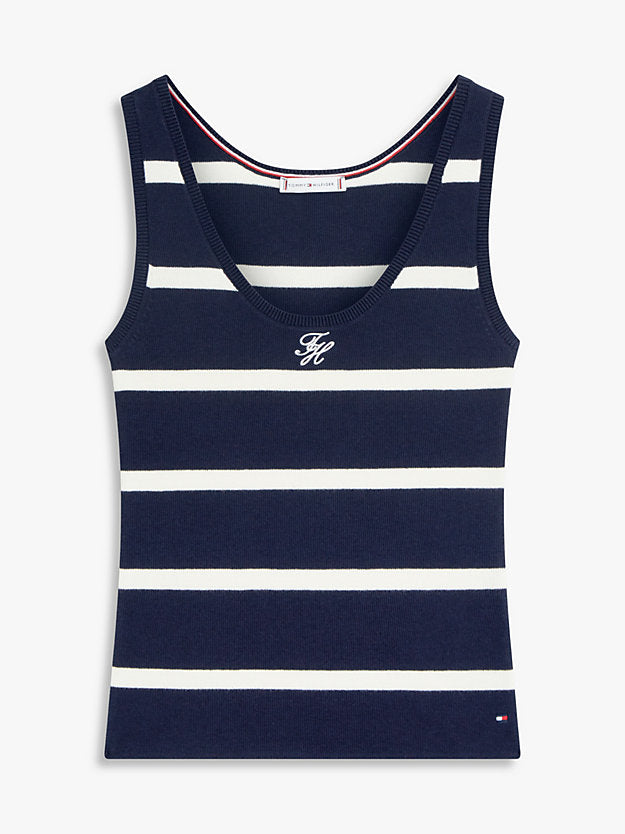 Premium Knit Embroidery Slim Tank Top