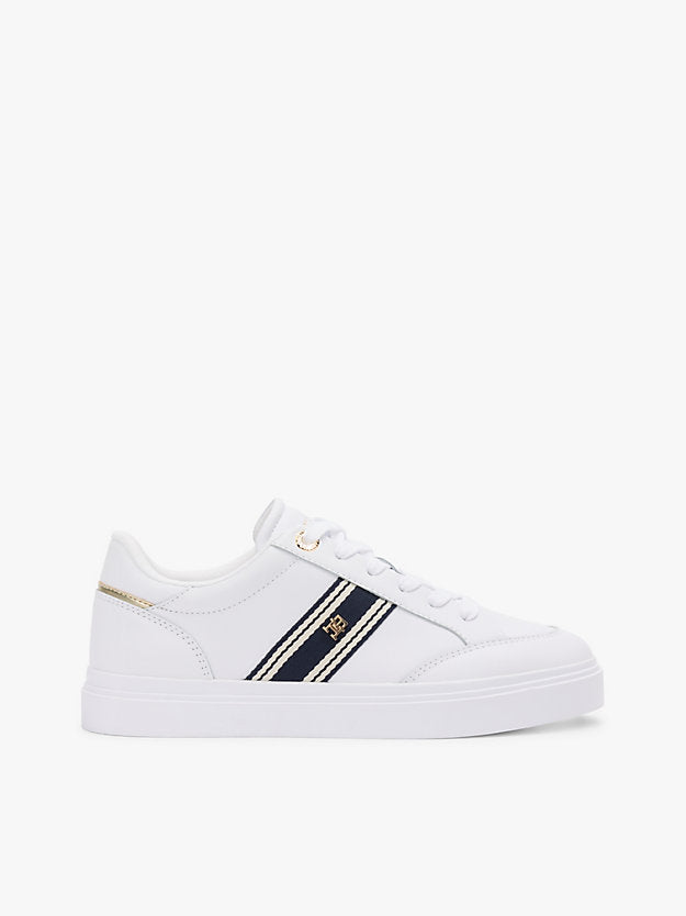 Leather Webbing Strap Cupsole Trainers