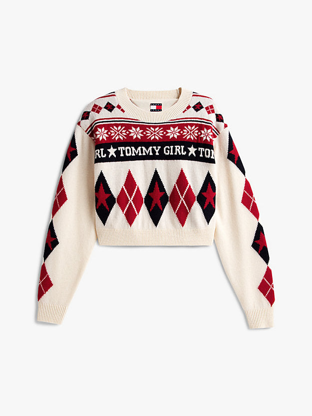 Girl Pure Wool Fair Isle Boxy Jumper