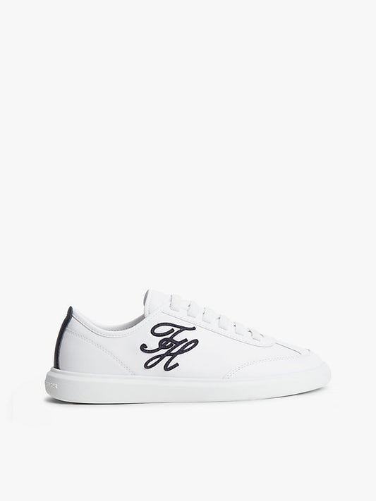 Logo Lightweight Leather Court Trainers