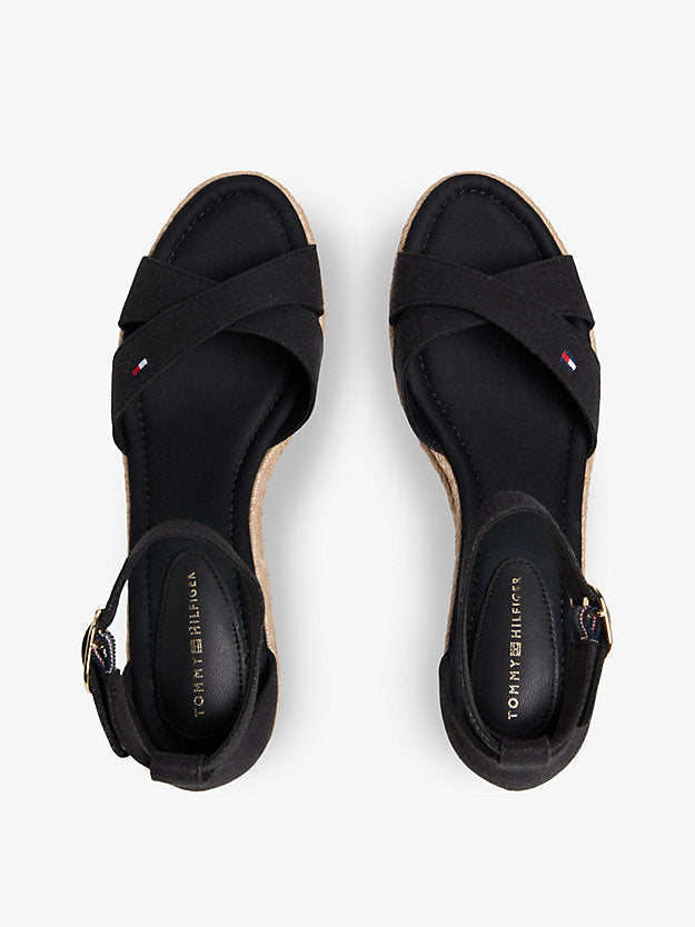 Hemp Crossover Strap Wedge Espadrilles