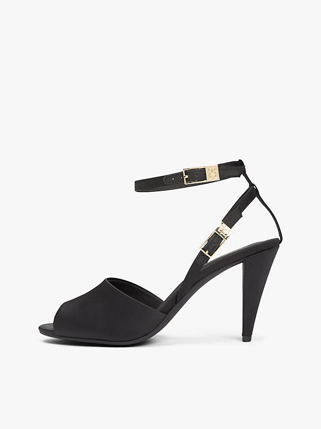 Satin Double Buckle High Heels