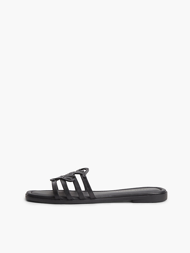 Logo Strap Leather Mules