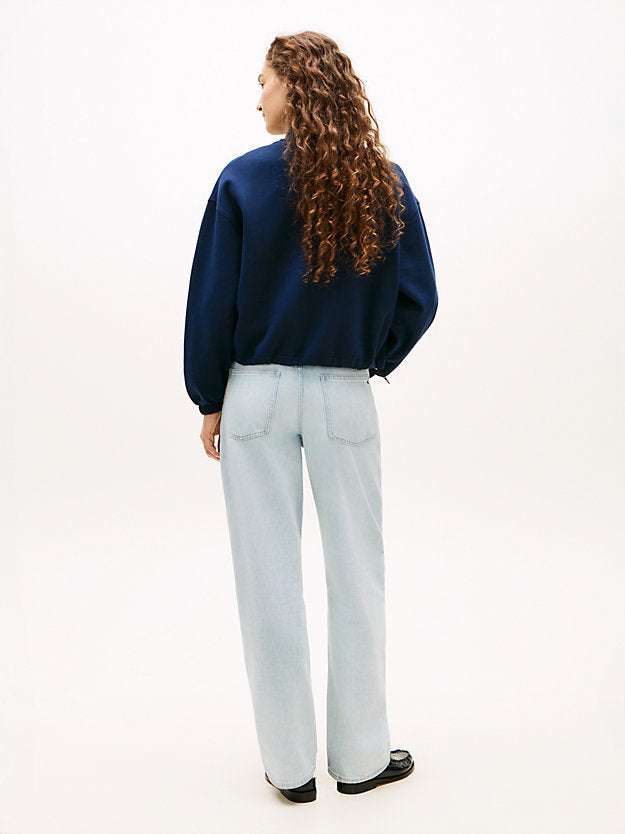 Crest Embroidery Relaxed Zip-Thru Jumper