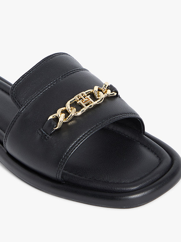 Monogram Horsebit Flat Leather Mules