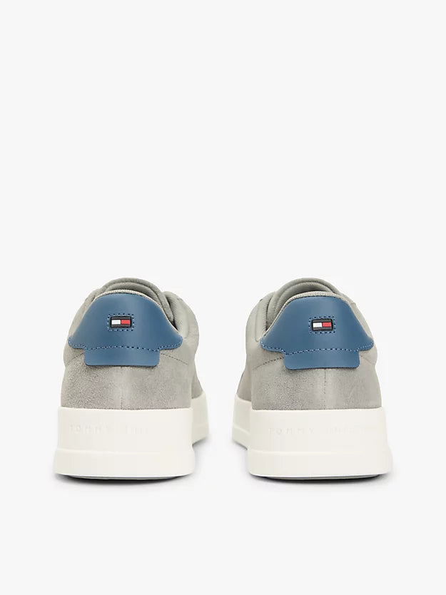 Contrast Heel Suede Court Trainers