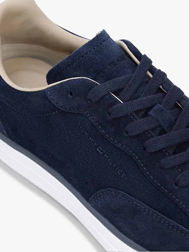 Luxe Embossed Logo Suede Trainers
