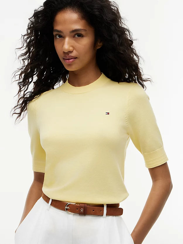 Fine Knit Jersey Short Sleeve Jumper