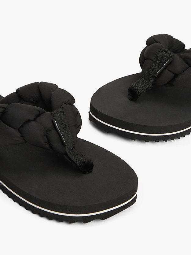 Braided Padded Strap Serrated Flip-Flops