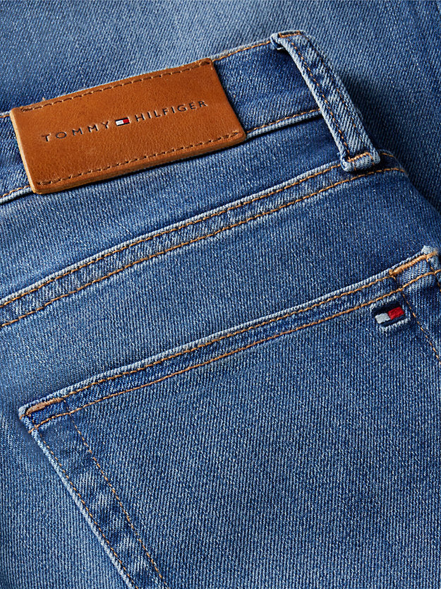 Whiskered Mid Rise Flared Jeans