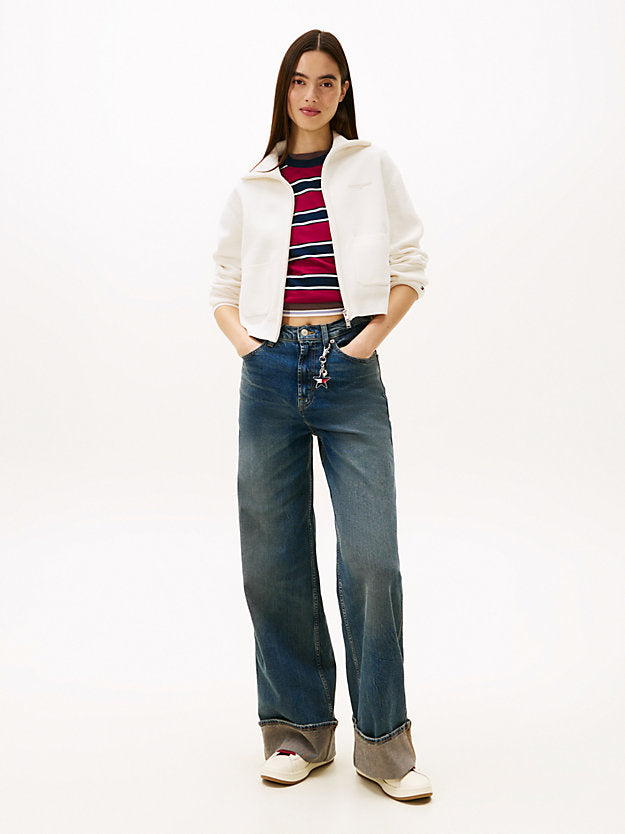 Stitch Logo Collared Zip-Thru Cardigan