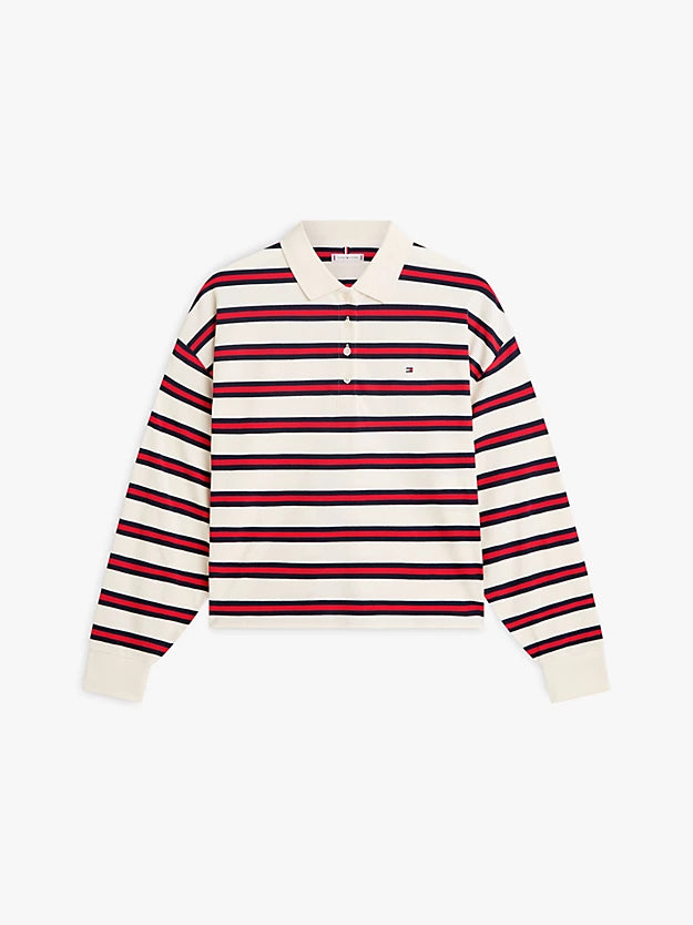 1985 Relaxed Fit Stripe Long Sleeve Polo Shirt