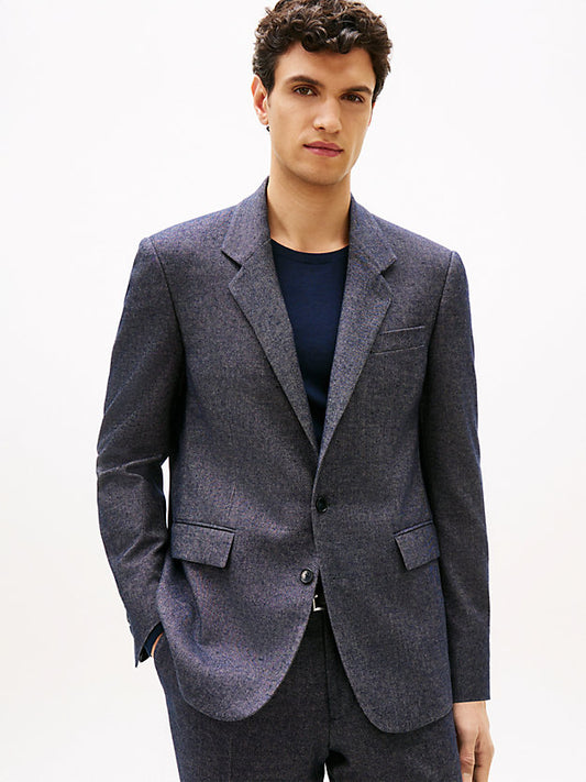 Wool Blend Twill Regular Fit Blazer