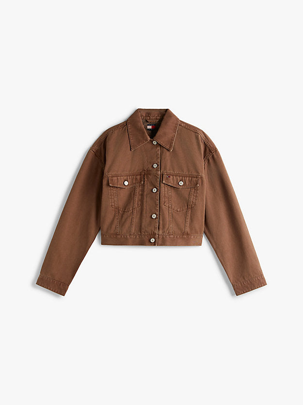 Washed Canvas Oversized Trucker Jacket