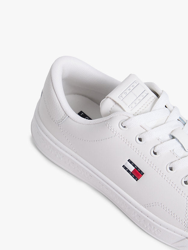Debossed Logo Cupsole Trainers WiLeather