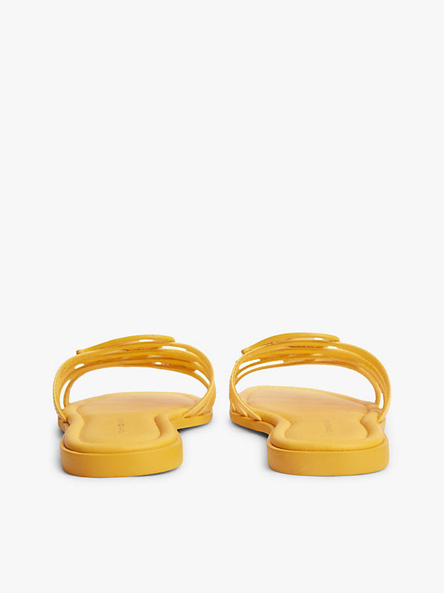 Logo Strap Leather Mules