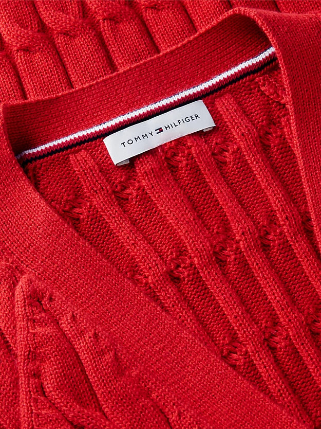 Cable Knit Slim Cap Sleeve Cardigan