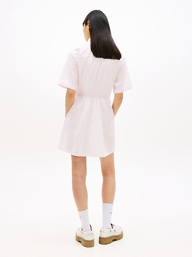 Stripe Relaxed Poplin Mini Shirt Dress