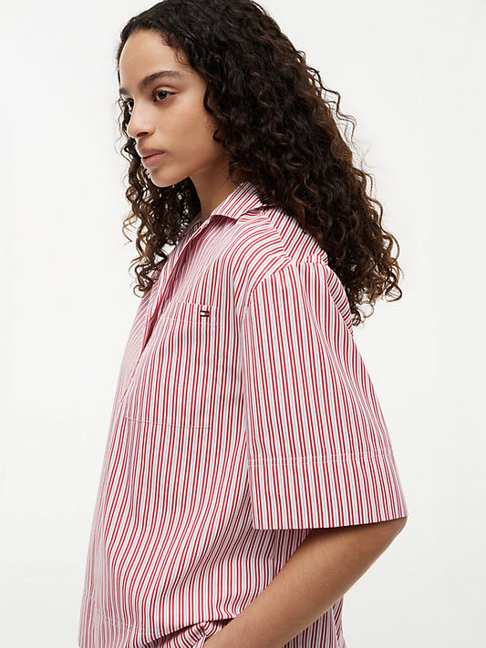 Relaxed Fit Poplin Short Sleeve Shirt