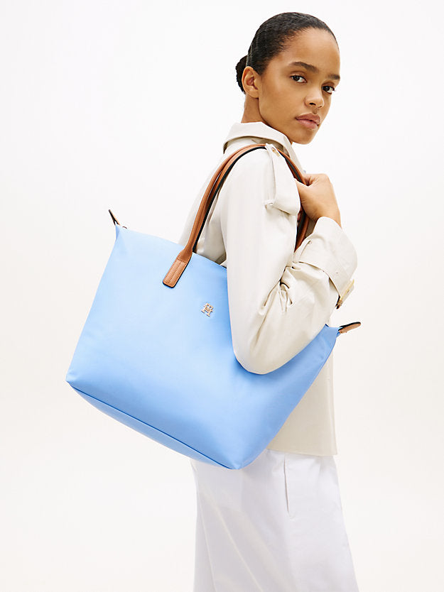 Monogram Contrast Handle Tote Bag