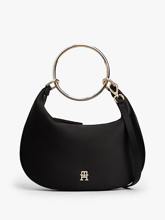 Satin Bracelet Handle Hobo Bag