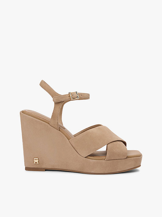 Suede High Wedge Heel Sandals