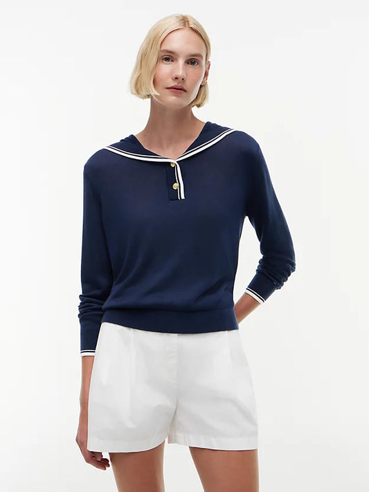 Relaxed Sailor Collar Jumper WiSilk