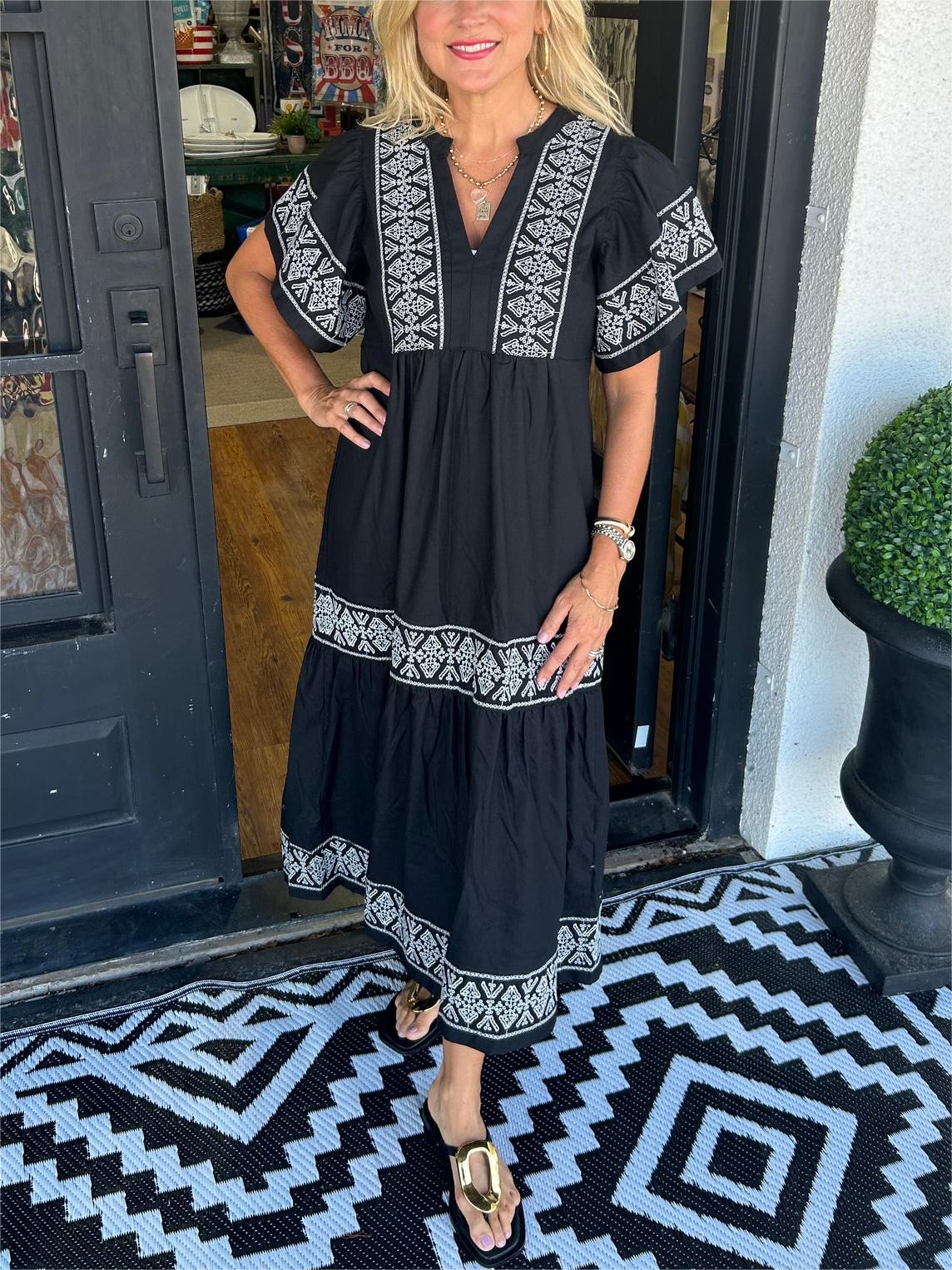 Robe longue bohème à col en V pour femme (2 achetées, livraison gratuite)