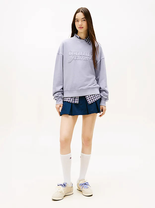 Logo Appliqué Washed Boxy Sweatshirt