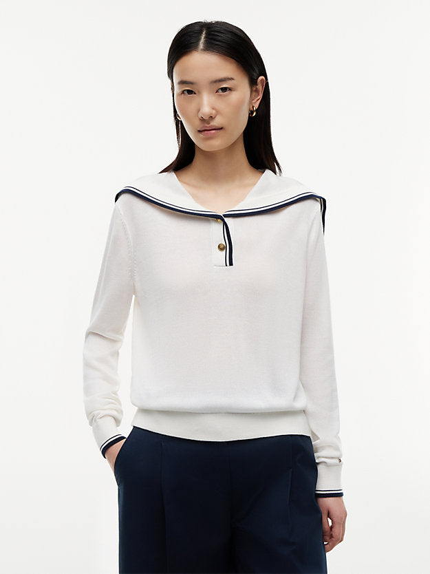 Relaxed Sailor Collar Jumper WiSilk
