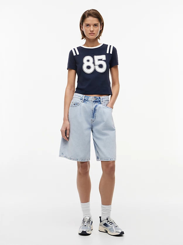 Logo Peached Jersey Slim T-Shirt
