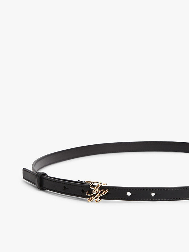 Logo Plaque Buckle Leather Belt