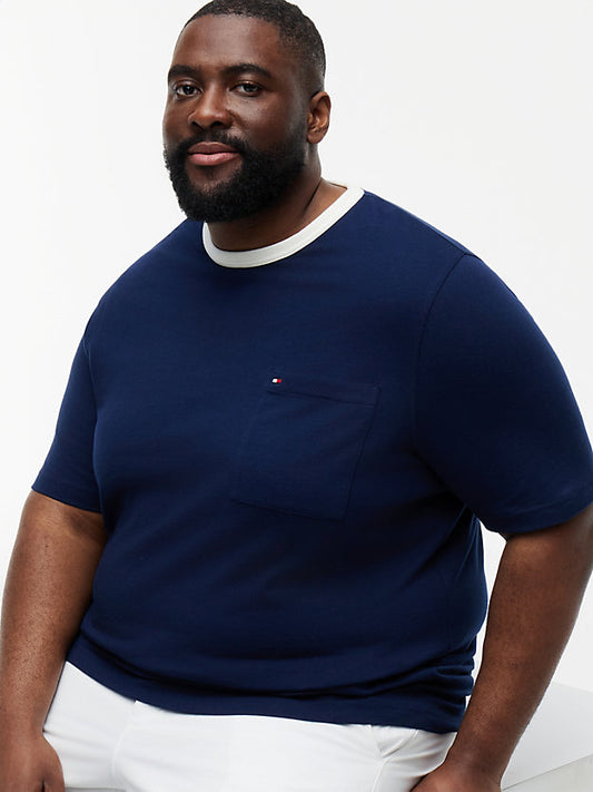 Plus Mesh Collar Jersey T-Shirt
