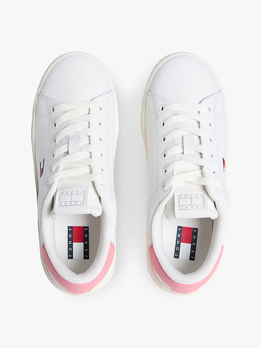 Debossed Logo Cupsole Trainers WiLeather