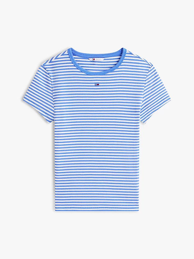 Ribbed Slim Crew Neck T-Shirt