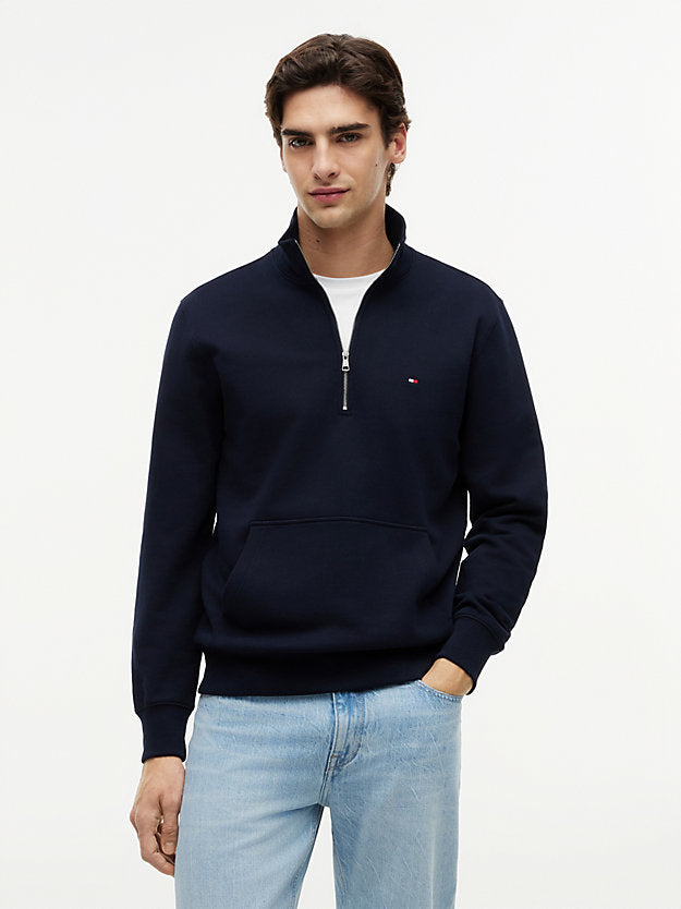 Flag Embroidery Terry Quarter-Zip Sweatshirt