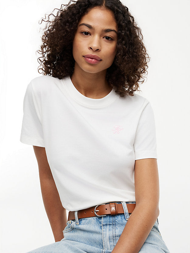Logo Embroidery Crew Neck T-Shirt
