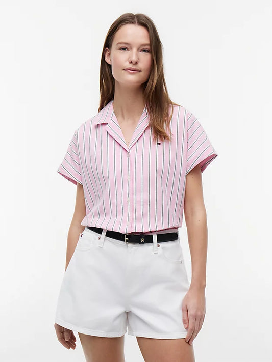 Relaxed Fit Poplin Short Sleeve Shirt