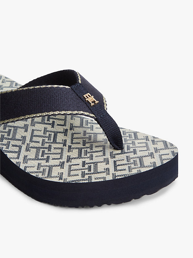 Monogram Wedge Heel Flip-Flops