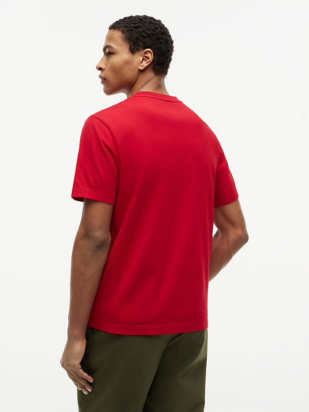 Flag Embroidery Jersey Crew Neck T-Shirt