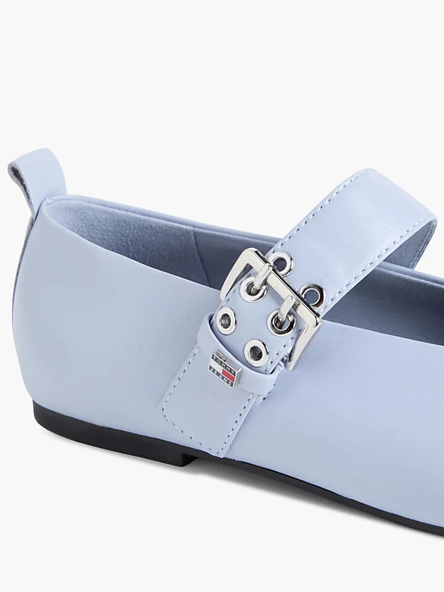 Leather Buckle Ballerinas