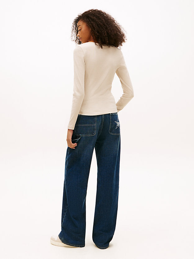Square Neck Slim Long Sleeve T-Shirt