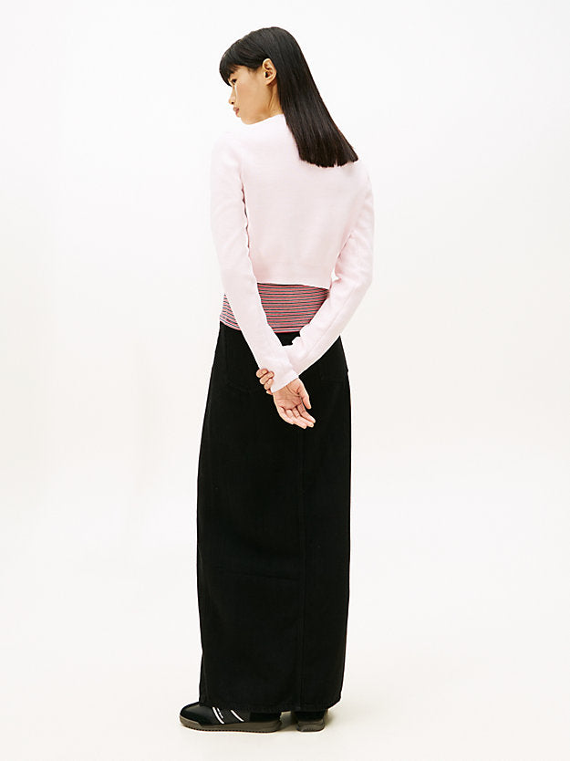 Stitch Logo Chenille Slim Cropped Jumper