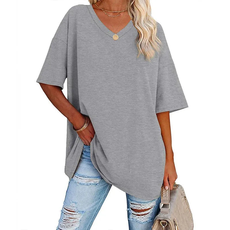 T-shirt ample d'été pour femme (3 articles achetés = livraison gratuite)