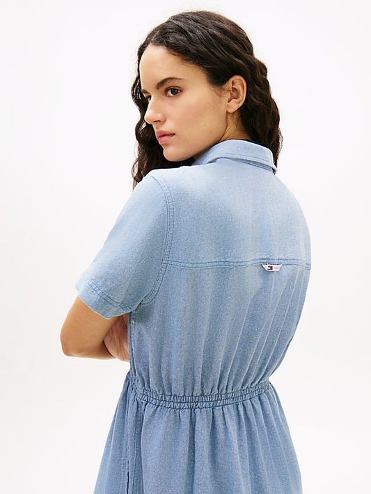 Relaxed Linen Blend Maxi Shirt Dress