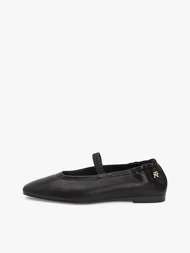 Leather Elasticated Strap Ballerinas