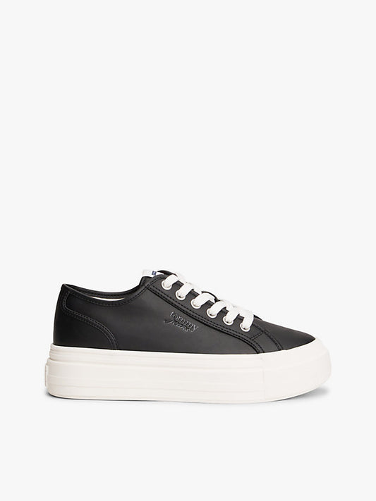 Debossed Logo Platform Trainers WiLeather
