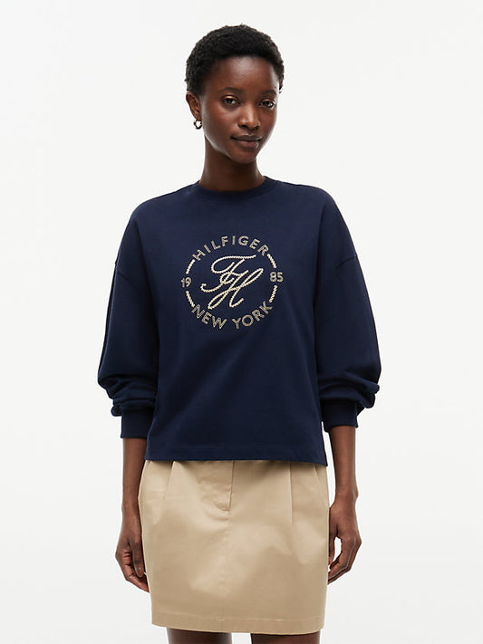 Logo Relaxed Crew Neck Sweatshirt