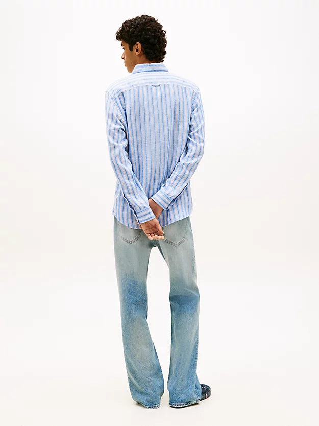 Regular Fit Stripe Linen Blend Shirt